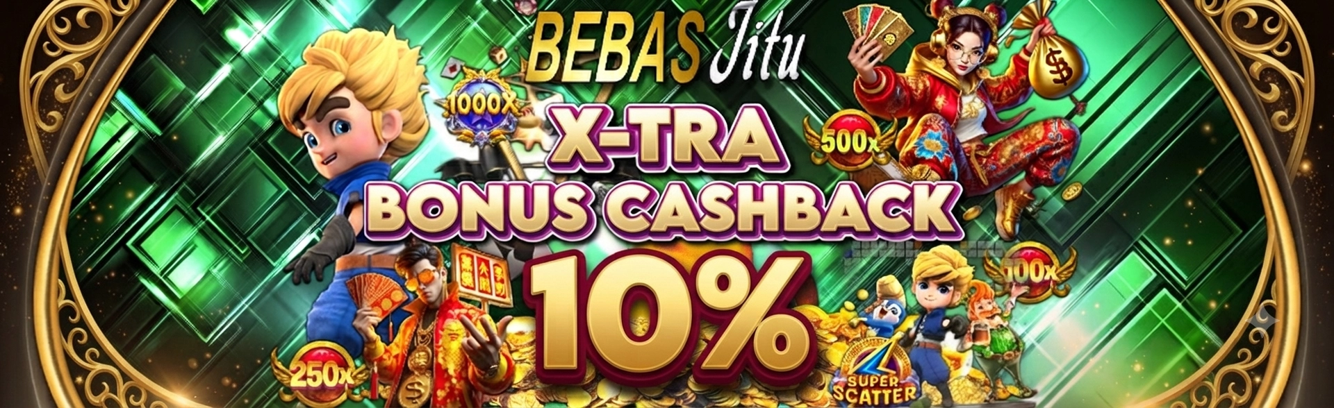 X-TRA CASHBACK KHUSUS SLOT & CASINO GAMES 10%