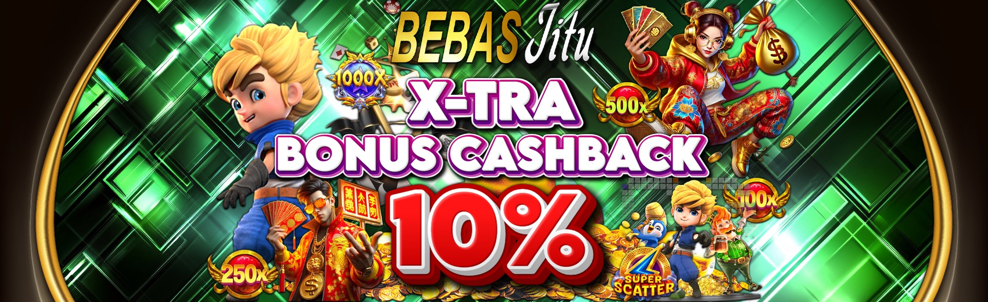 X-TRA CASHBACK KHUSUS SLOT & CASINO GAMES 10%
